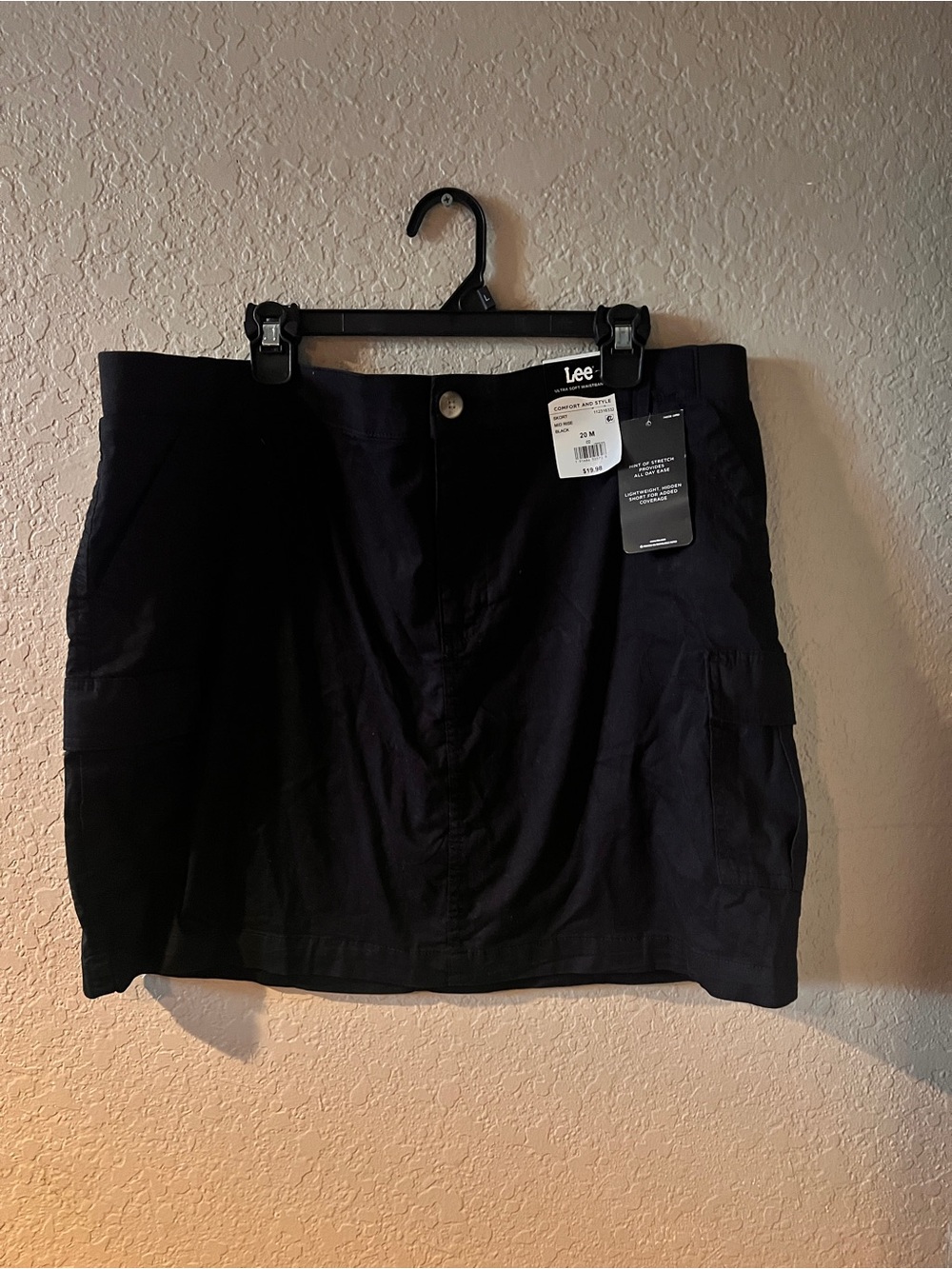 NWT Lee Skort XXL Women's Black Utility Skirt Cargo Plus Size 2X